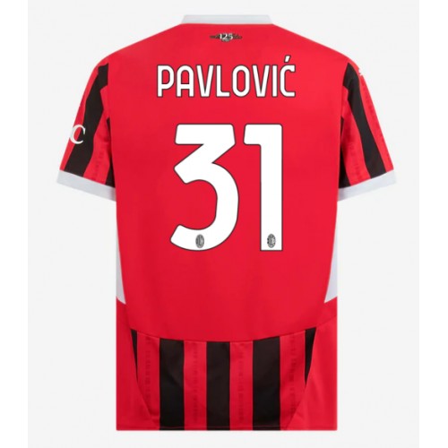 AC Milan Strahinja Pavlovic #31 Domaci Dres 2024-25 Kratak Rukav